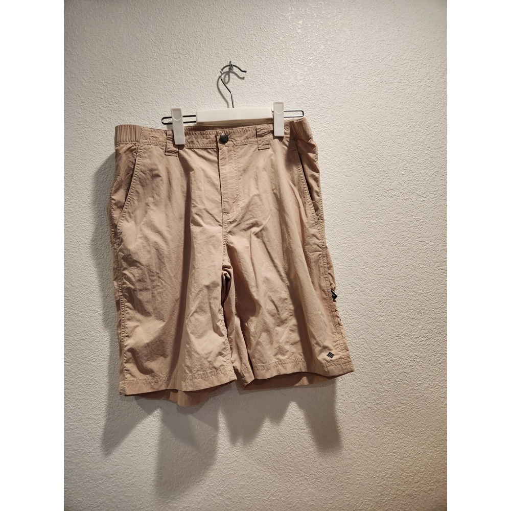 Columbia Omni-Shade Men's Nylon Hiking fishing‎ Shorts 34 Beige Quick Dry UPF 9"